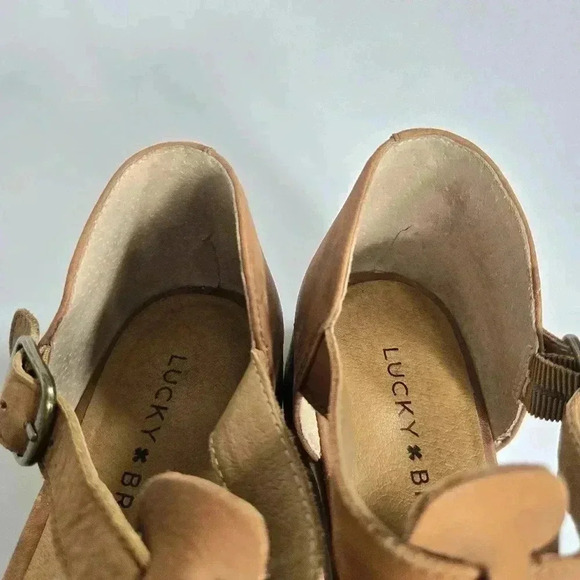 Lucky Brand Gladiator woven Brown Leather Sandals Sz 7 or 37.5 - Picture 4 of 10